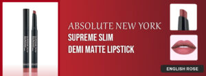 ABNY - Supreme Slim Demi Matte Lipstick - English Rose - MLSS53 - 1.3gm 